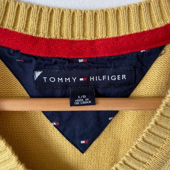 Tommy Hilfiger Men's Mustard Yellow Knit Sweater Vest Sz L - Picture 4 of 6